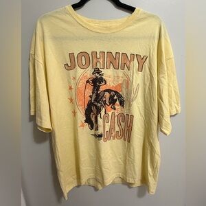 Johnny Cash Graphic Cowboy Tee Large NWT